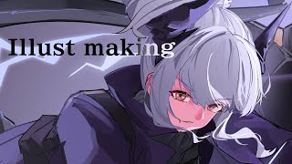 【イラストメイキング】リスカム / アークナイツ【無音】