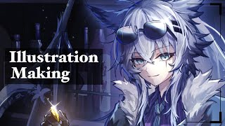 【イラストメイキング】ラップランド『アークナイツ』