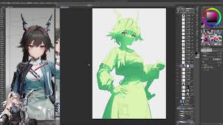 【お絵描き配信】アークナイツエンドフィールドのチェンちゃん描いてみる_20260204