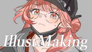 【イラストメイキング】アークナイツファンアート　ハルカ描いてみた