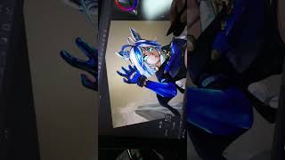 Arclight手元動画04　##イラスト手元動画 #作業 #イラストタイムラプス  #illustration #art  #エンドフィールド #アークナイツ #アイビーエナ #ケモミミ