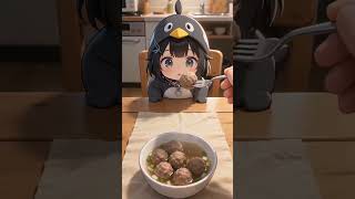 Endmin Eating Meatballs is Very Funny #chibi #cute #arknights #anime #arknightsendfield #gugugaga
