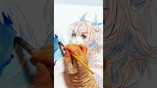 アークナイツエンドフィールドのレーヴァテインを描いてみた！#アークナイツ #エンドフィールド #arknights #手描き #art #watercolor #水彩  #イラスト