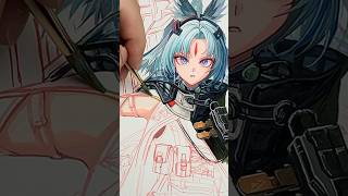 【アナログ】イラストメイキング オクギ#アークナイツエンドフィールド #arknightsendfield #オクギ# #art #drawing #illustration #painting